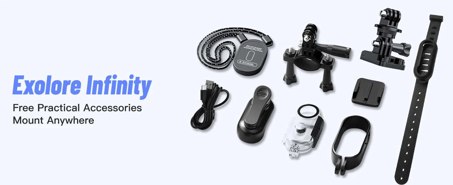 4K Mini WIFI Action Camera 128GB Thumb POV Portable Video Recorder with IPX7 Waterproof Camcorder Helmet Mount Vlogging (Black)