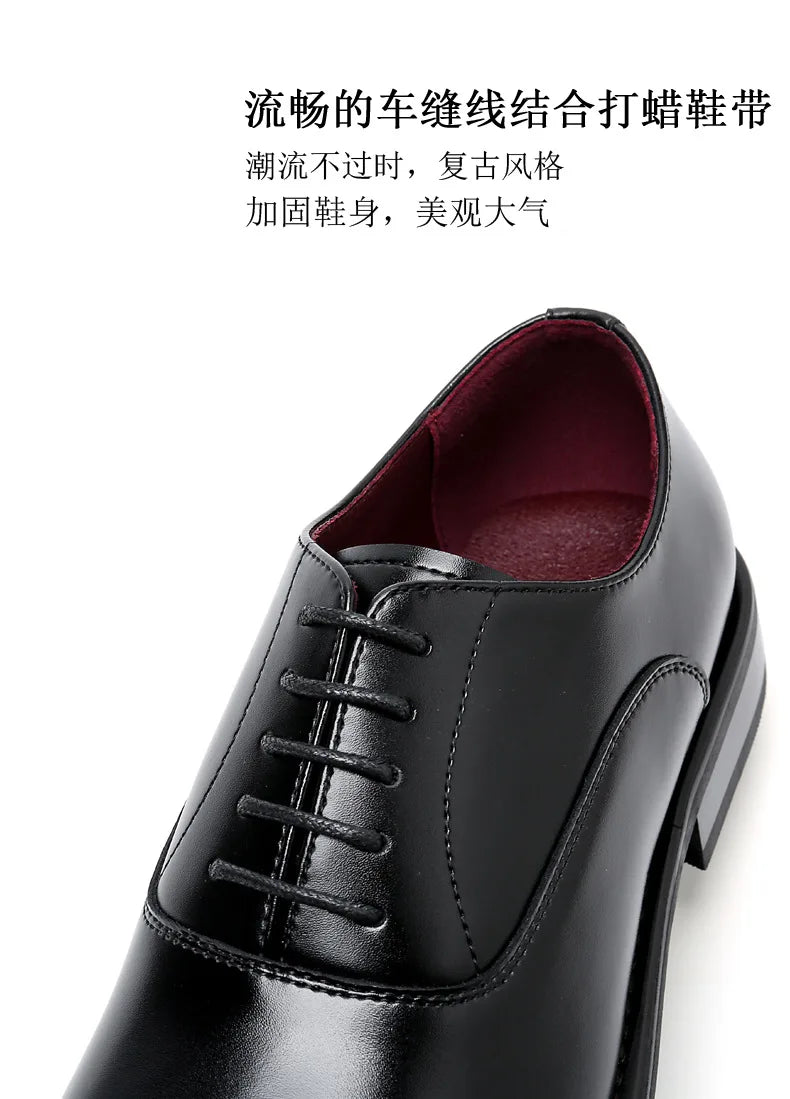 Man Genuine Leather Shoes Rubber Sole Man Business Office Male Dress Leather Wedding Party Shoes Plus 48 Men Italian Shoe