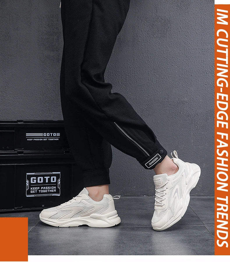 Summer Mesh Sneakers Men's Comfortable Breathable Platform Shoes 2023 Trendy Tennis Shoes Korean Version All-match Casual Shoes