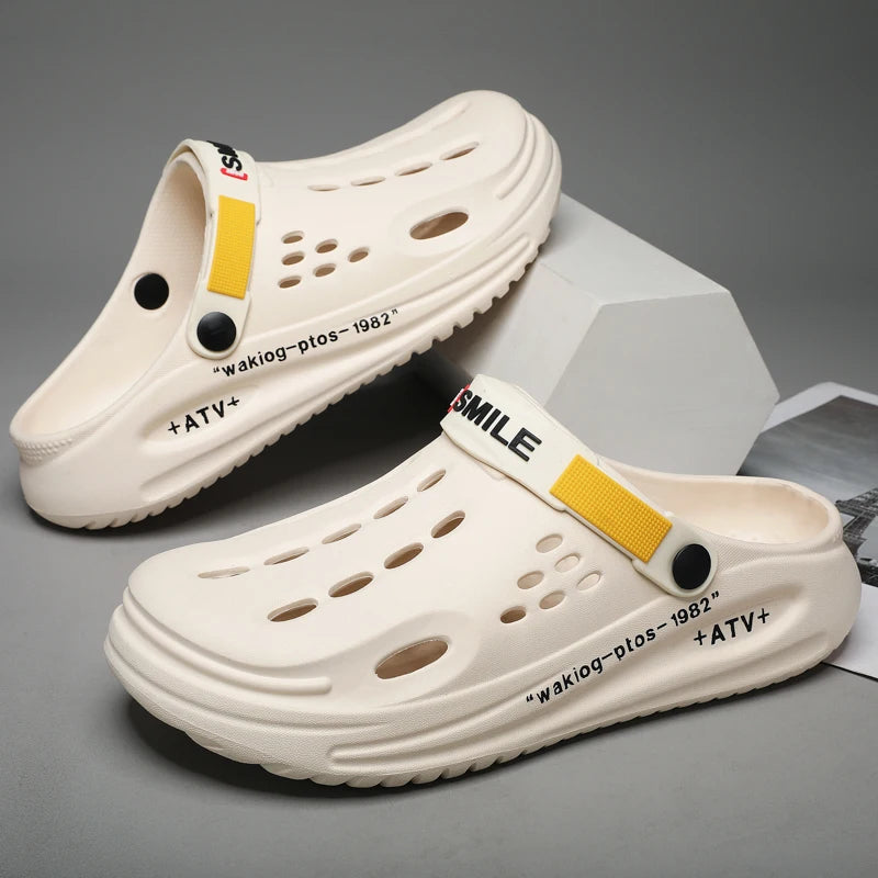 Fashion Men's Beach Sandals Outdoor Clogs Comfortable Indoor Slippers Men Casual Shoes Home Garden Shoes Mens Beach Slippers