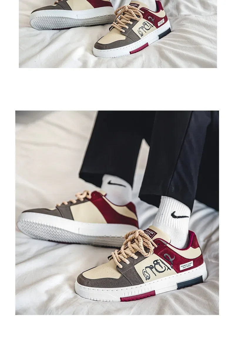 Fashion Designer Shoes Men Casual Platform Sneakes Lace Up Trainers Student Sneakes Mens Vulcanized Shoes Zapatillas Hombre