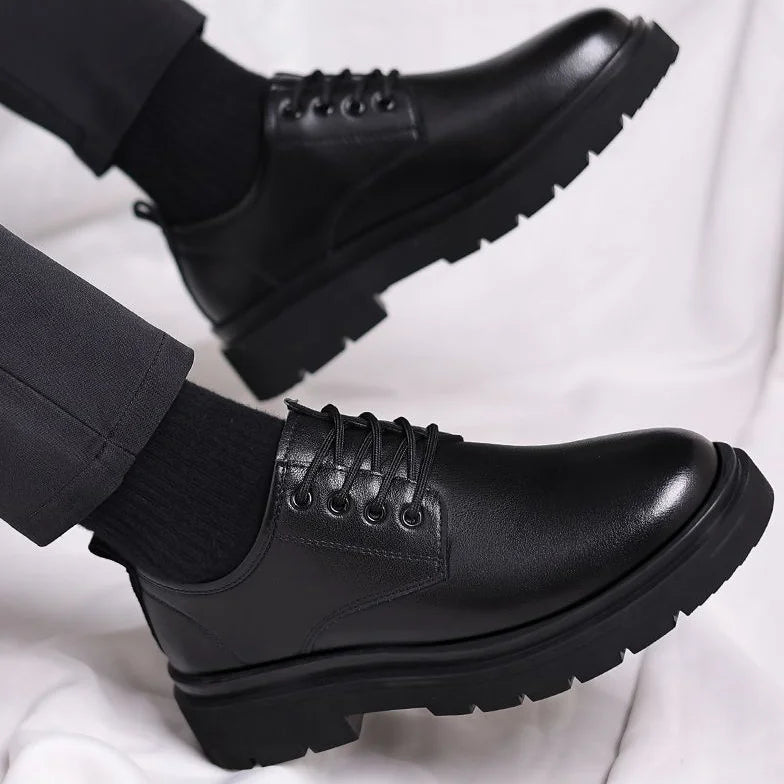 Leather Casual Round Toe Social Shoe Male Black Men's Formal Shoes Business Cheap Clearance Liquidation Clothing 2025 Trend 39