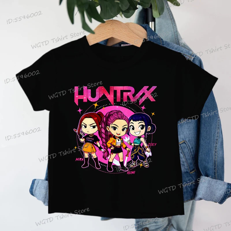Fashion Casual Kids T-shirt Hot Movie Print Girls Tee Top Funny Cute Gift for Fans Cotton Tshirt Cartoon Children's Clothing