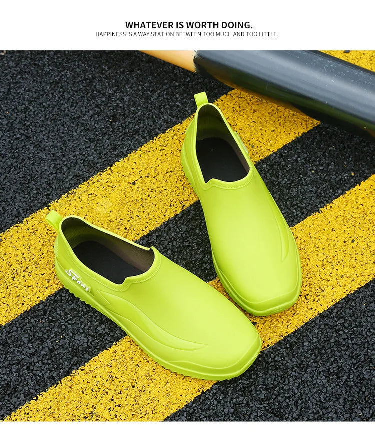 Menanti Slip and Waterproof Shoeskitchen Work Shoes,men's Labor Protection Shoes,rain Shoes,versatile for Wearing on The Outside