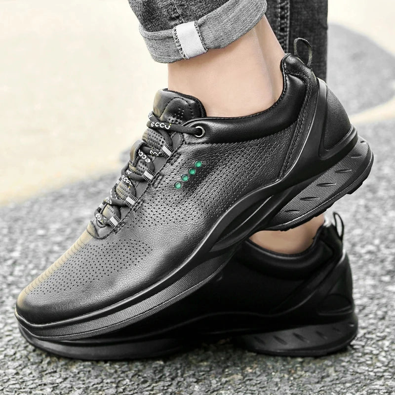 Fashion Men Shoes Men Genuine Leather Shoes Casual Lace-up Shoes Breathable Fashion Sneakers 2022 New
