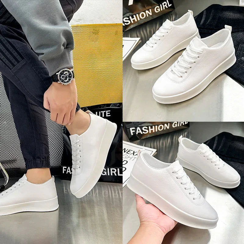 Spring/Summer Men's Shoes  New Style Feet Skateboard Small Black Lazy Shoes Casual Lightweight Sports Lace up Shoes