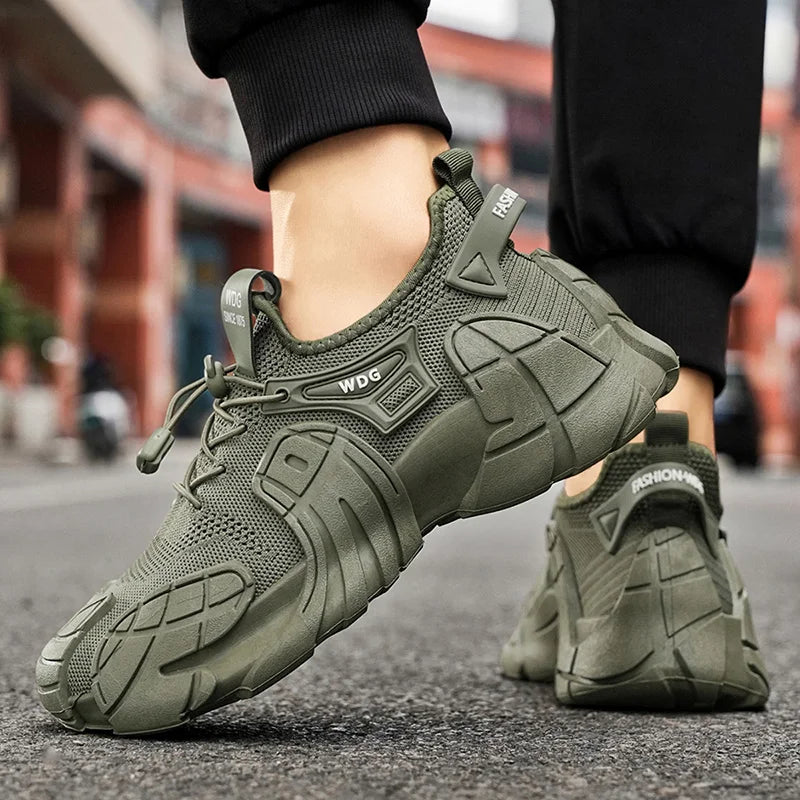 Men's casual sports shoes fashion new large size thick soled sneakers men's shoes breathable increase punk shoes men's loafers
