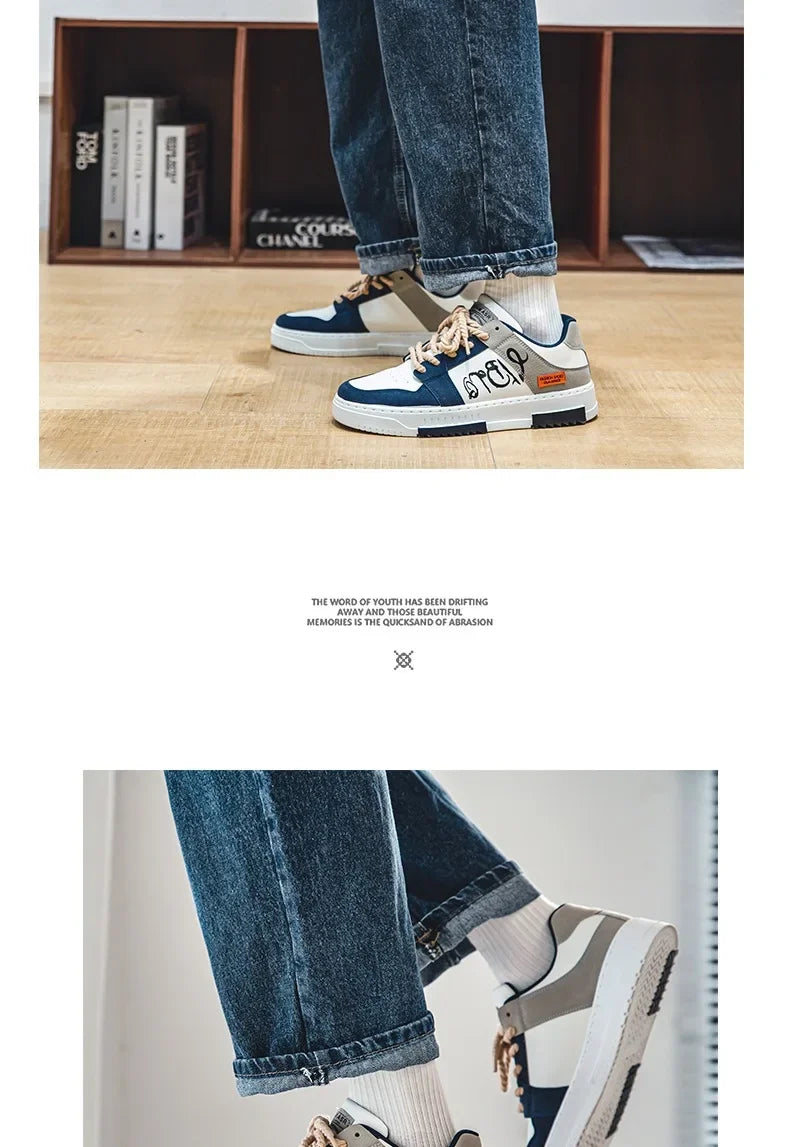 Fashion Designer Shoes Men Casual Platform Sneakes Lace Up Trainers Student Sneakes Mens Vulcanized Shoes Zapatillas Hombre