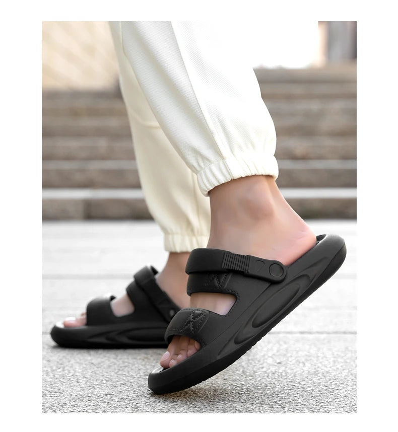 Men's Summer Soft Sole Comfortable Casual Sandals Fashion Simple Lightweight Slippers Outdoor Anti slip Waterproof Beach Shoes