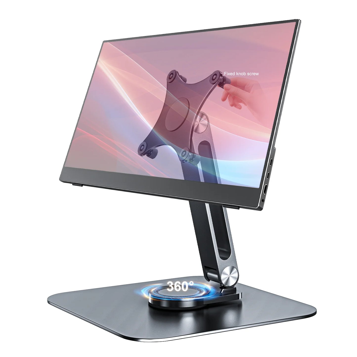 Aluminum Alloy Stand for Protable Monitor Table Bracket Adjustable 360 Rotation M4 Screw Bases Strong Load Capacity Super Stable
