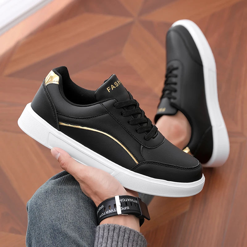Sneakers Man Flat High-quality Casual Sports Leather Comfortable Walking Shoes Luxury Design Leopard Print Skate Shoes for Men