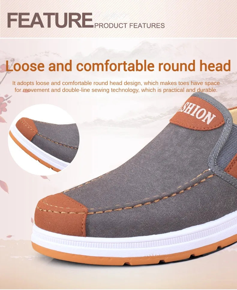 Men's casual board shoes, old Beijing cloth shoes, breathable, comfortable, and non slip canvas shoes, men's work shoes