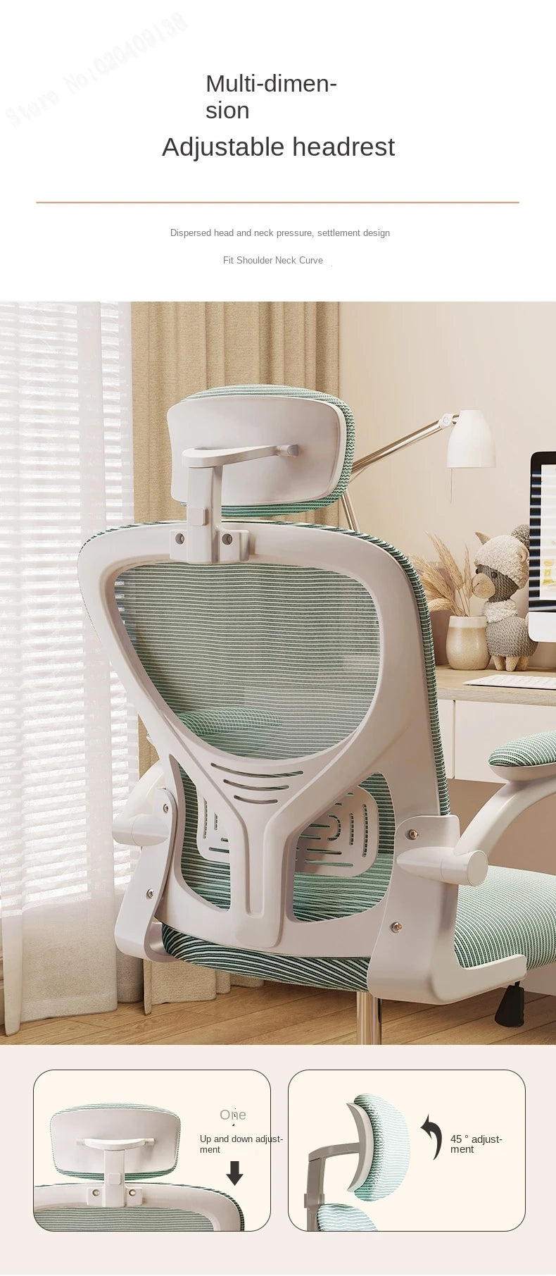 New Pink Breathable Comfortable Mesh Office Chair Latex Cushion Spine Protection Design Student Multifunctional Computer Chair
