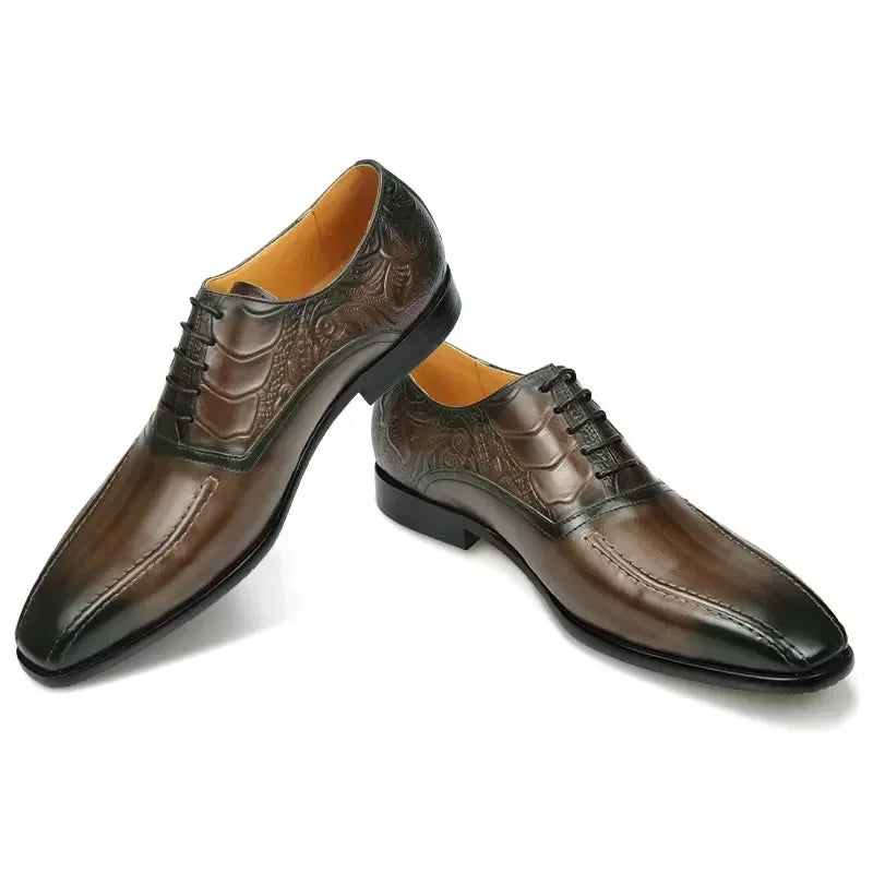 High Quality Genuine Leather Shoe Men Fashion Shoes Oxford Shoes Luxury Men Lace Up Formal Party Business Dress Banquet Shoes