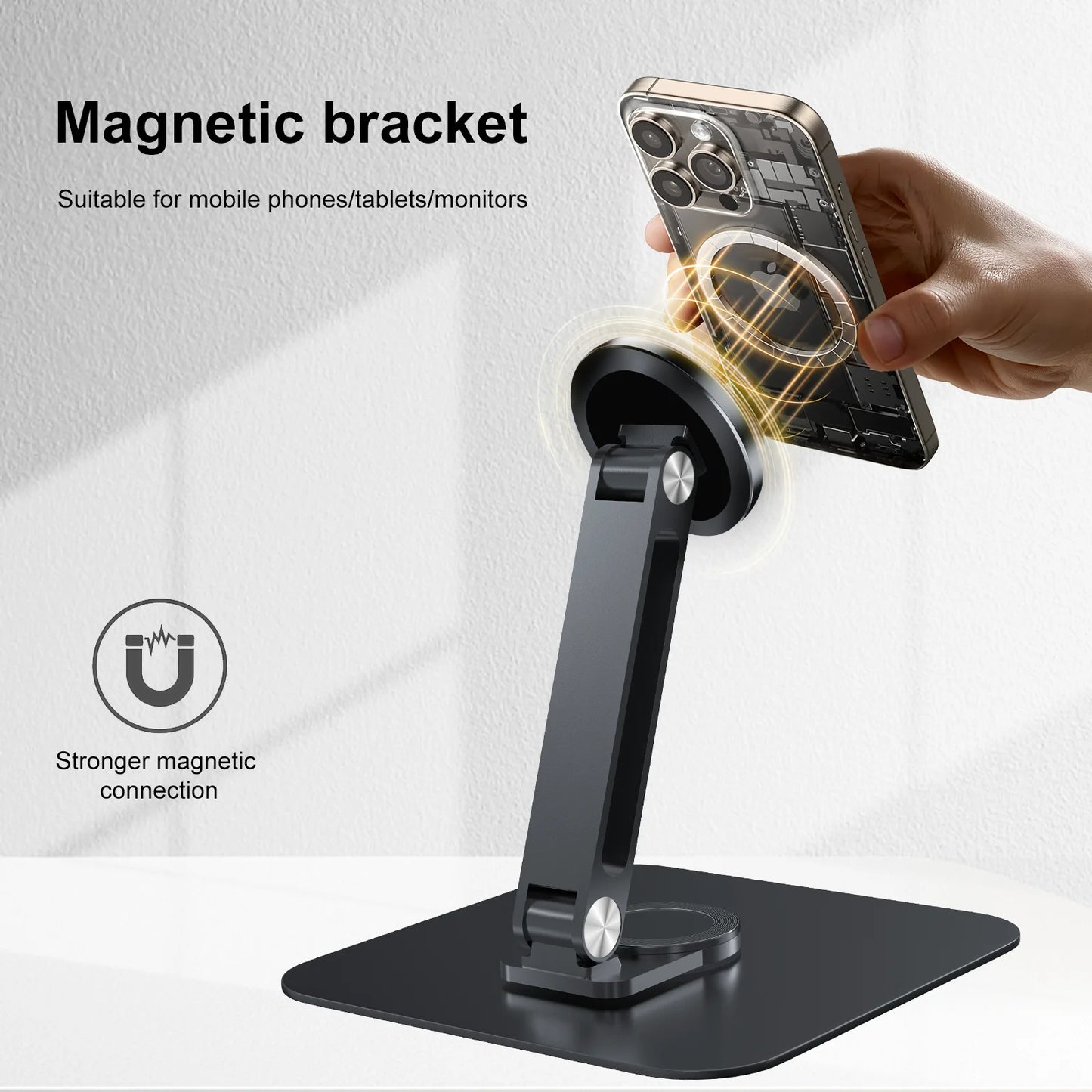 Aluminum Alloy Stand for Protable Monitor Table Bracket Adjustable 360 Rotation M4 Screw Bases Strong Load Capacity Super Stable