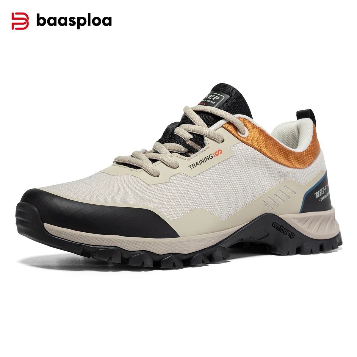 Baasploa Men Hiking Shoes Leather Waterproof Outdoor Sneakers Professional Men Comfort Casual Sneakers Male Antiskid Outdoor