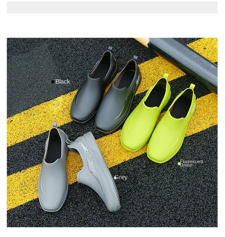 Menanti Slip and Waterproof Shoeskitchen Work Shoes,men's Labor Protection Shoes,rain Shoes,versatile for Wearing on The Outside