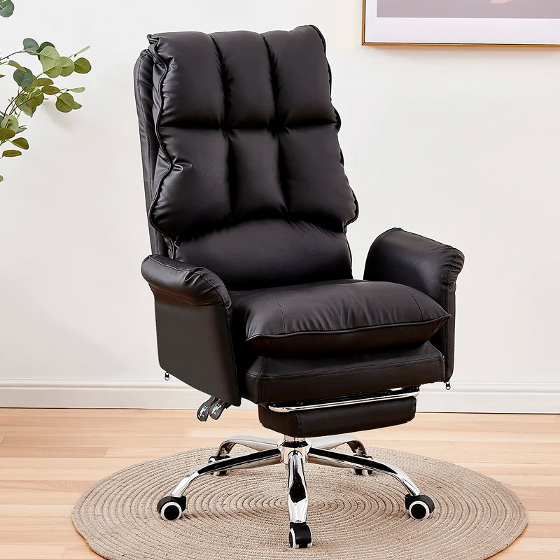 2025 New gaming chair pink office computer chair comfortable soft gamer chair PU Leather chair Rotating recliner with footrest