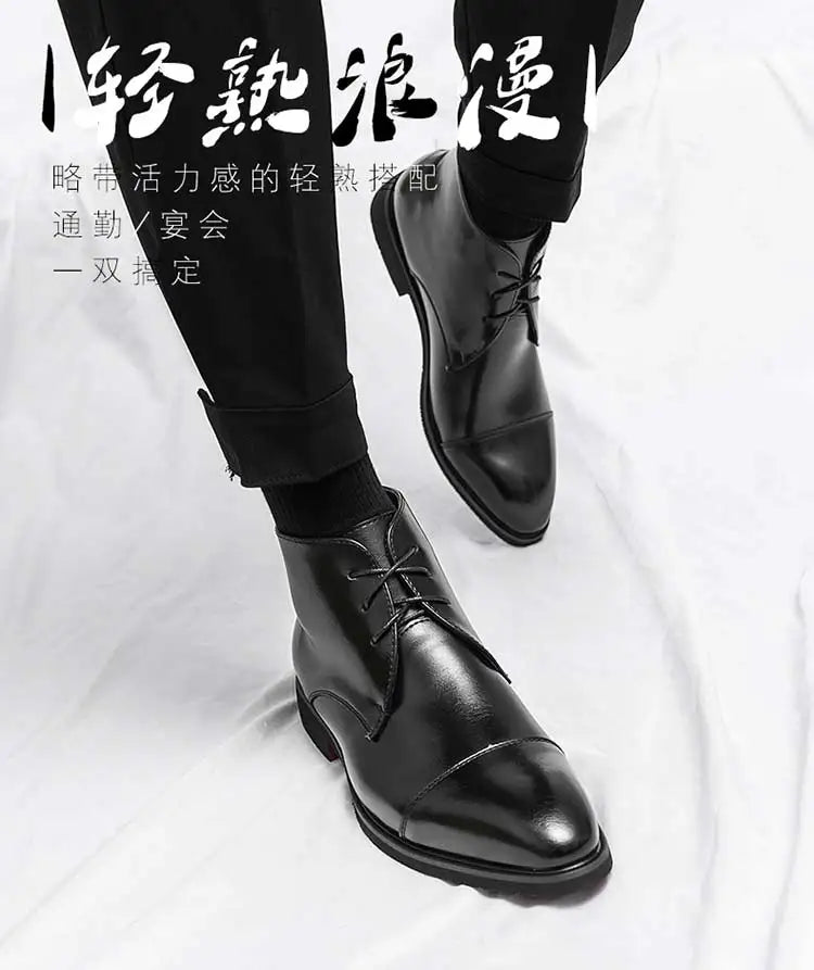 Men Boots Red Sole Handmade Solid Color Lace Up Classic Business Ankle Boots for Men Free Shipping Fashion Mens Shoes