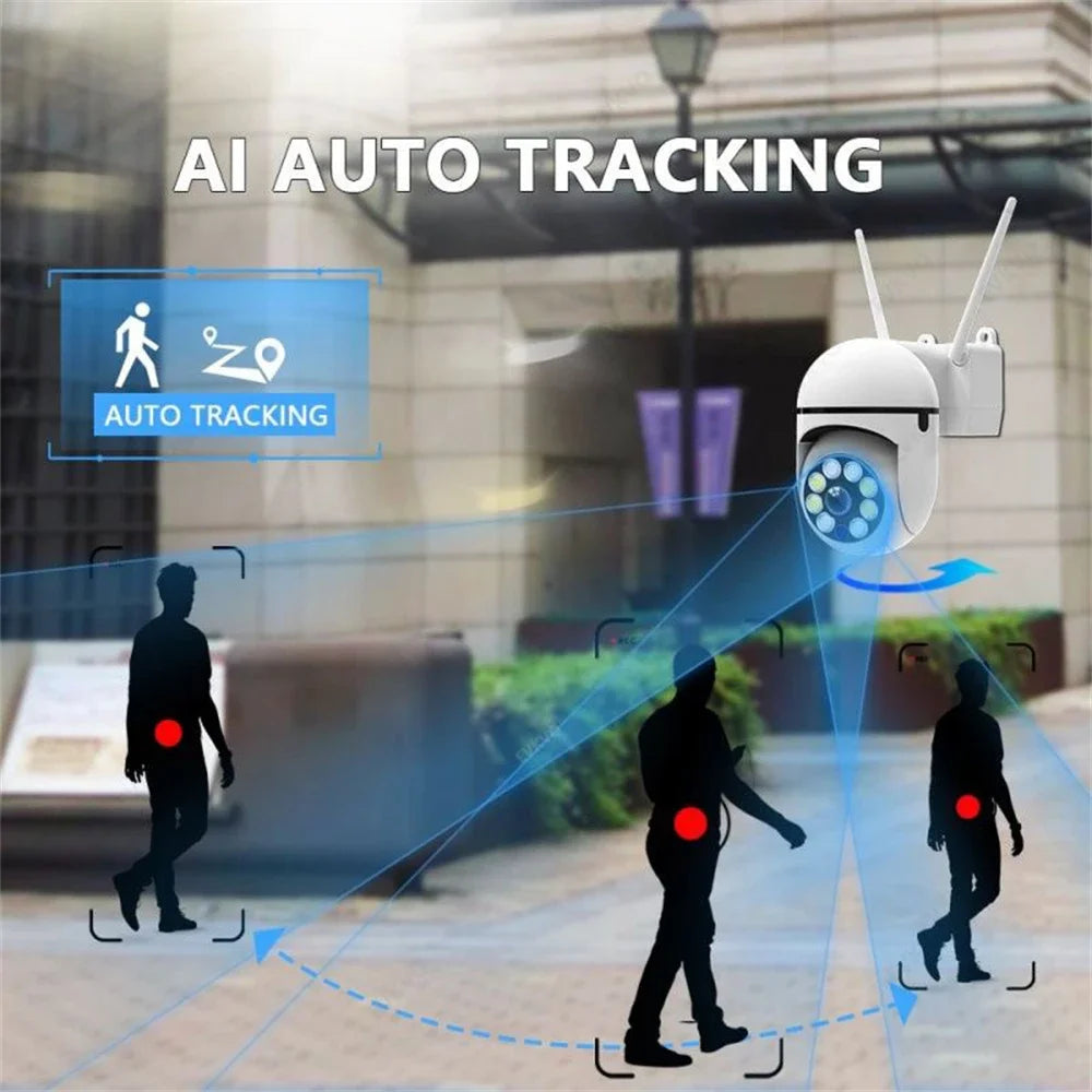 4K 8MP WiFi Wireless Monitor Camera Motion Detection Two-Way Audio Smart Home Security Protection 355°/90° Swivelling IP Camera