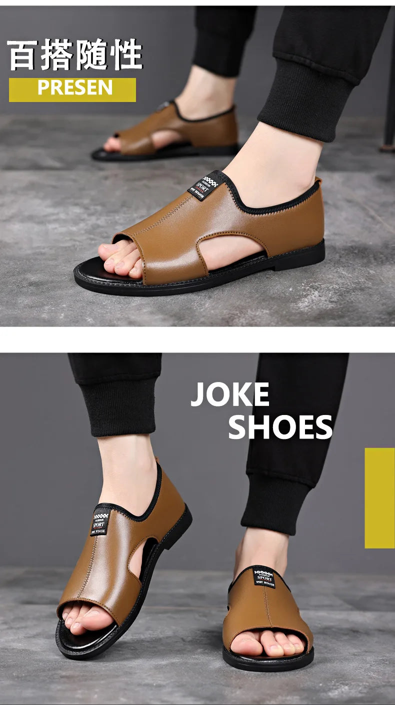 Summer Men's Breathable Slip-Ons Soft Sole Outdoor Fashionable Romans Versatile Casual Shoes Rubber Sole China Made