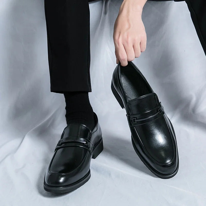 Men 2025 Fashion Loafers Shoes  New Comfy Mens Soft Sole Leather High Quality Style Men Business Thick Bottom Oxford Work Shoes