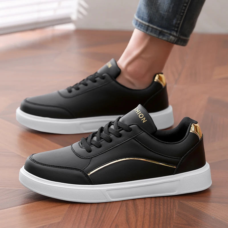 Sneakers Man Flat High-quality Casual Sports Leather Comfortable Walking Shoes Luxury Design Leopard Print Skate Shoes for Men