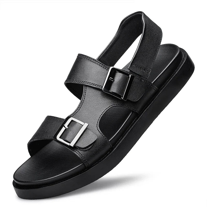 Summer Outdoor Genuine Leather Antiskid Sandals Men Casual  Leather Non-slip Breathable Tooling Shoes Soft Bottom Walking Shoes