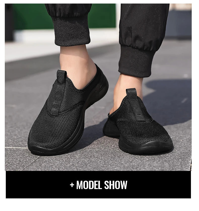 Summer Sport Casual Shoes For Men Breathable Slip On Loafers Men Sneakers Lightweight Barefoot Slippers Plus Size 39-48