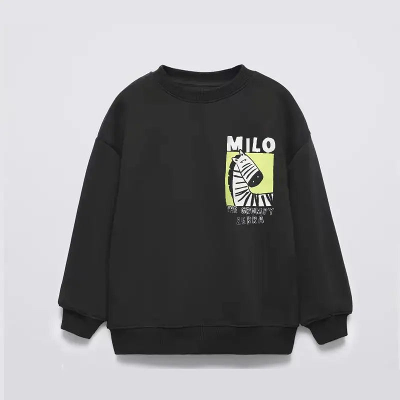 Kids Fashion Casual Costume Round Neck Tops Outer Wear Boys Baby Lovely Simple Versatile Hoodies 2025 New Spring Autumn Clothes