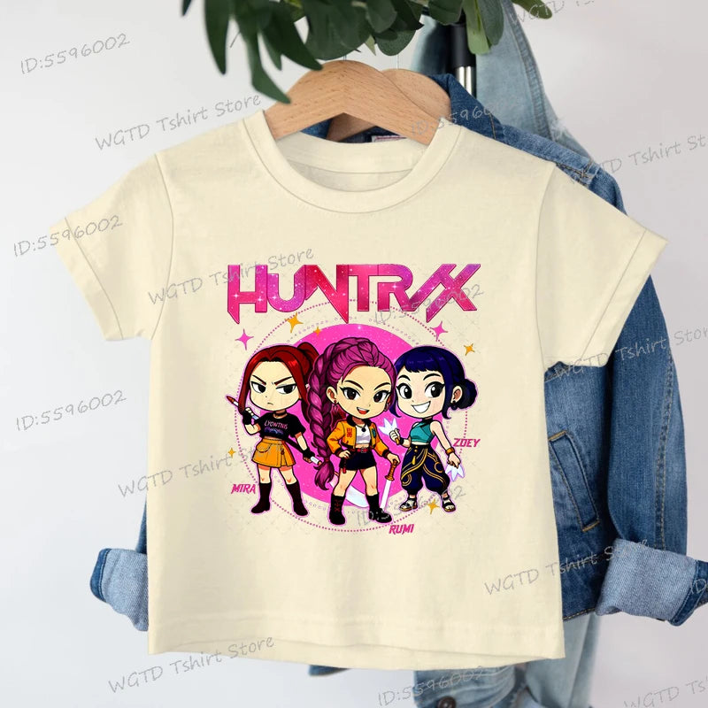 Fashion Casual Kids T-shirt Hot Movie Print Girls Tee Top Funny Cute Gift for Fans Cotton Tshirt Cartoon Children's Clothing