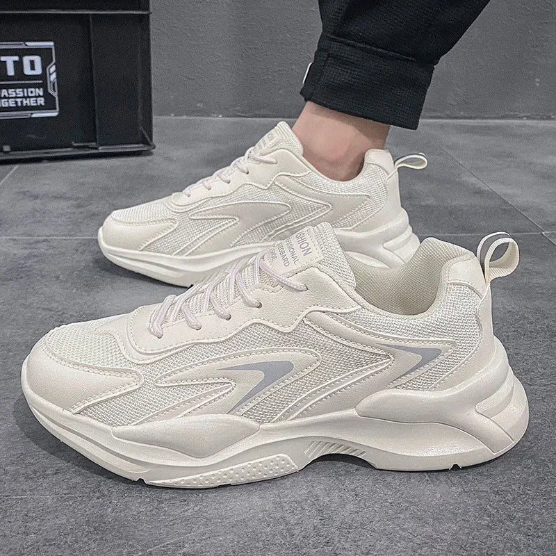 Summer Mesh Sneakers Men's Comfortable Breathable Platform Shoes 2023 Trendy Tennis Shoes Korean Version All-match Casual Shoes