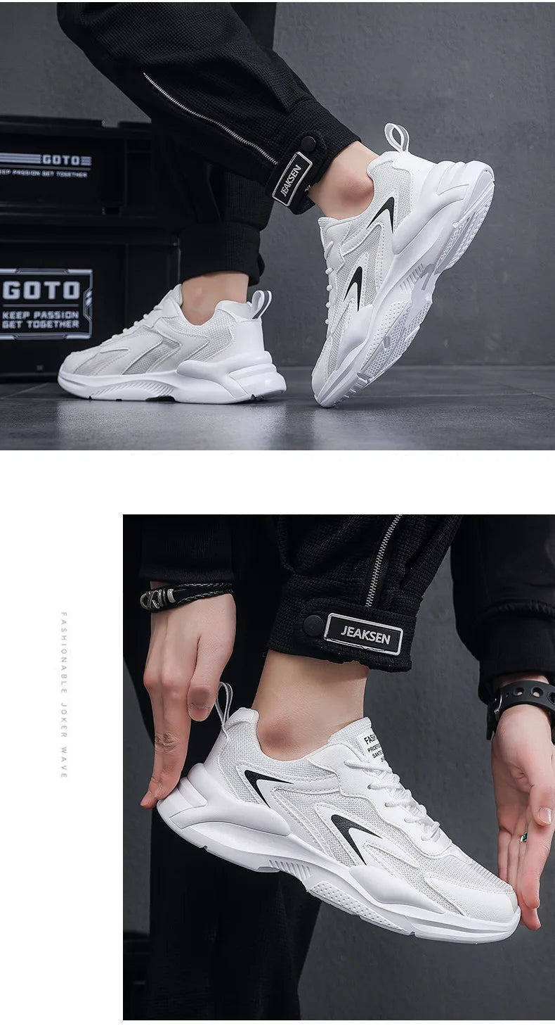 Summer Mesh Sneakers Men's Comfortable Breathable Platform Shoes 2023 Trendy Tennis Shoes Korean Version All-match Casual Shoes