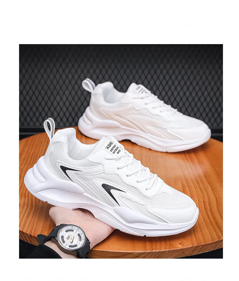 Summer Mesh Sneakers Men's Comfortable Breathable Platform Shoes 2023 Trendy Tennis Shoes Korean Version All-match Casual Shoes