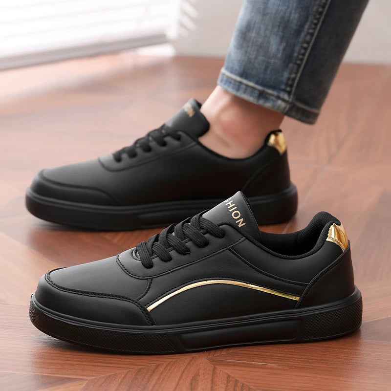 Sneakers Man Flat High-quality Casual Sports Leather Comfortable Walking Shoes Luxury Design Leopard Print Skate Shoes for Men