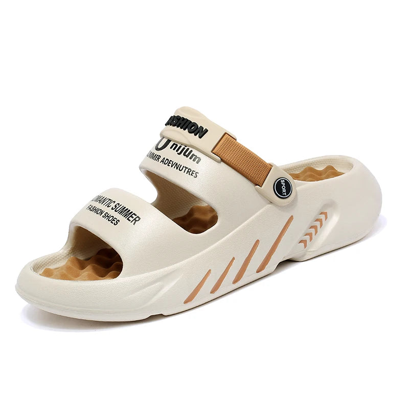 Massage Men Slippers Summer Breathable EVA Slippers Dual Purpose Sandals For Men Lightweigh Sumer Shoes For Men Plus Size 39-48