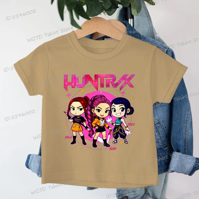 Fashion Casual Kids T-shirt Hot Movie Print Girls Tee Top Funny Cute Gift for Fans Cotton Tshirt Cartoon Children's Clothing