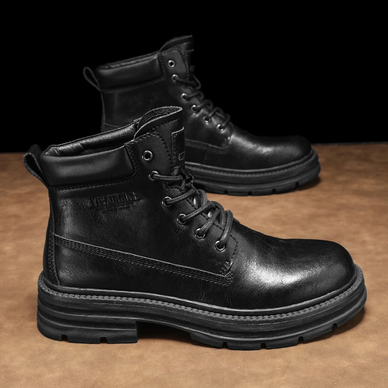 SMVP British casual shoes, high-top leather shoes, man shoes