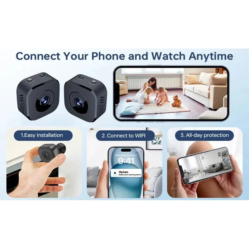 Xiaomi 6K Mini Security Camera Wireless 2.4G WiFi Monitoring Security Protection Remote Night Vision Surveillance Smart Home New