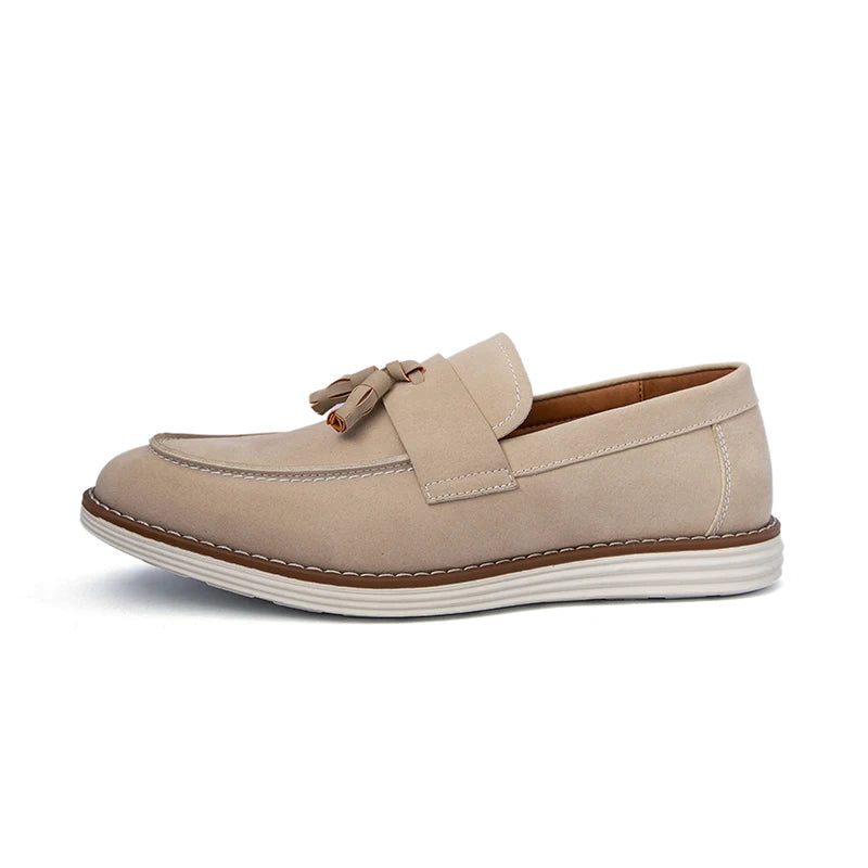 New Fashion Tassel Leather Men Shoes Slip On Loafers Classic Patchwork Suede Dress Shoes Man Daily Wedding Party Shoes for Man