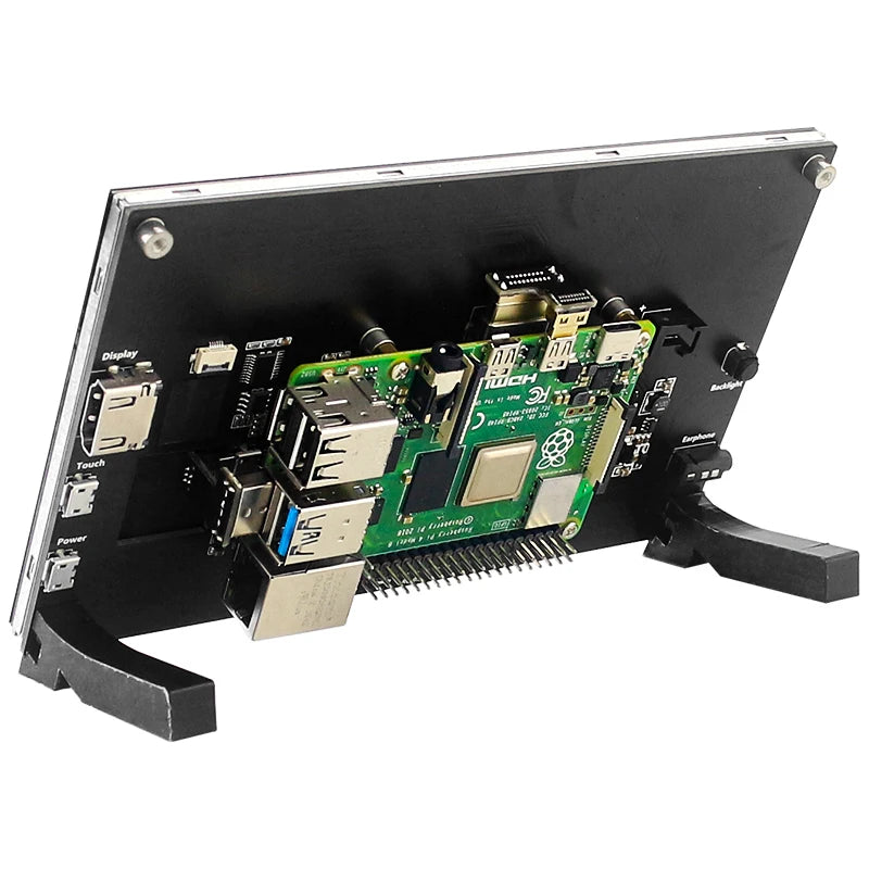 7 Inch Portable Display IPS LCD Capacitive Touch Screen 1024x600 Monitor Optional Speakers for Raspberry Pi 5 4B 3B+ Laptop PC
