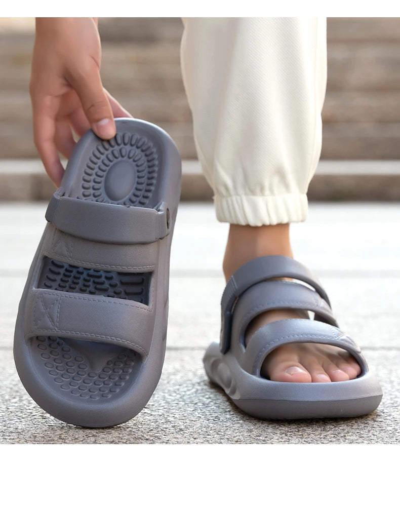 Men's Summer Soft Sole Comfortable Casual Sandals Fashion Simple Lightweight Slippers Outdoor Anti slip Waterproof Beach Shoes