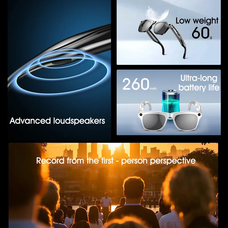Xiaomi 6K HD AI Smart Glasses Photochromic Multifunction Bluetooth Calling Voice Assistant Music Player Translate Camera Glasses
