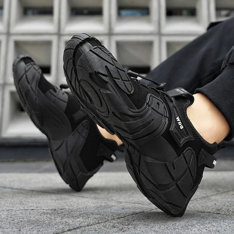 Men's casual sports shoes fashion new large size thick soled sneakers men's shoes breathable increase punk shoes men's loafers