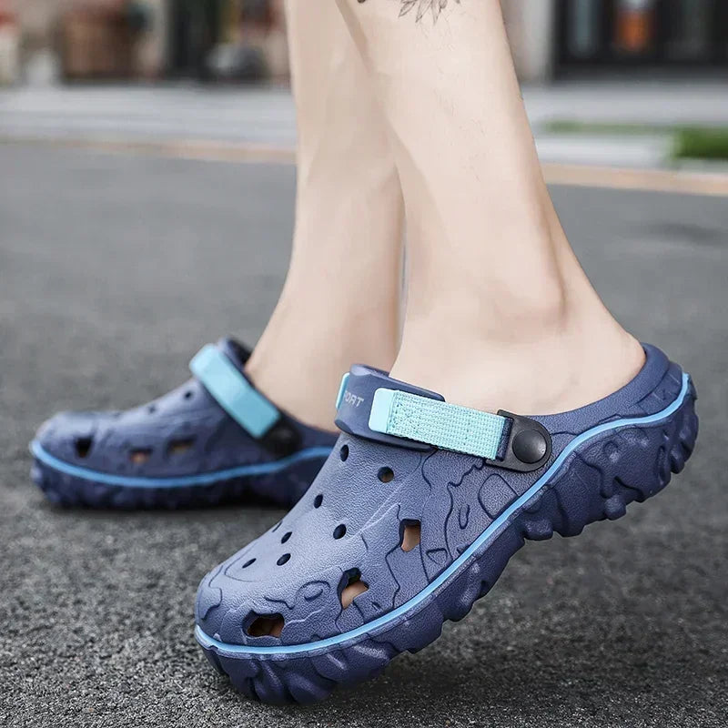 Big Size 47 Summer Men Slippers Fashion Outdoor Garden Clogs Men Hole Shoes Casual Shoes Water Shoes Comfort Home Soft Slippers