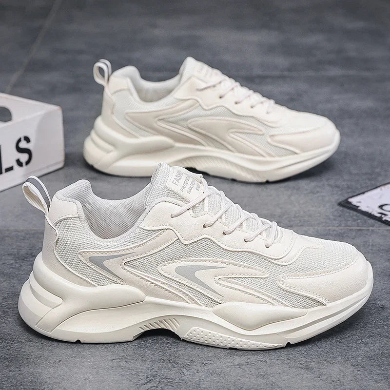 Summer Mesh Sneakers Men's Comfortable Breathable Platform Shoes 2023 Trendy Tennis Shoes Korean Version All-match Casual Shoes