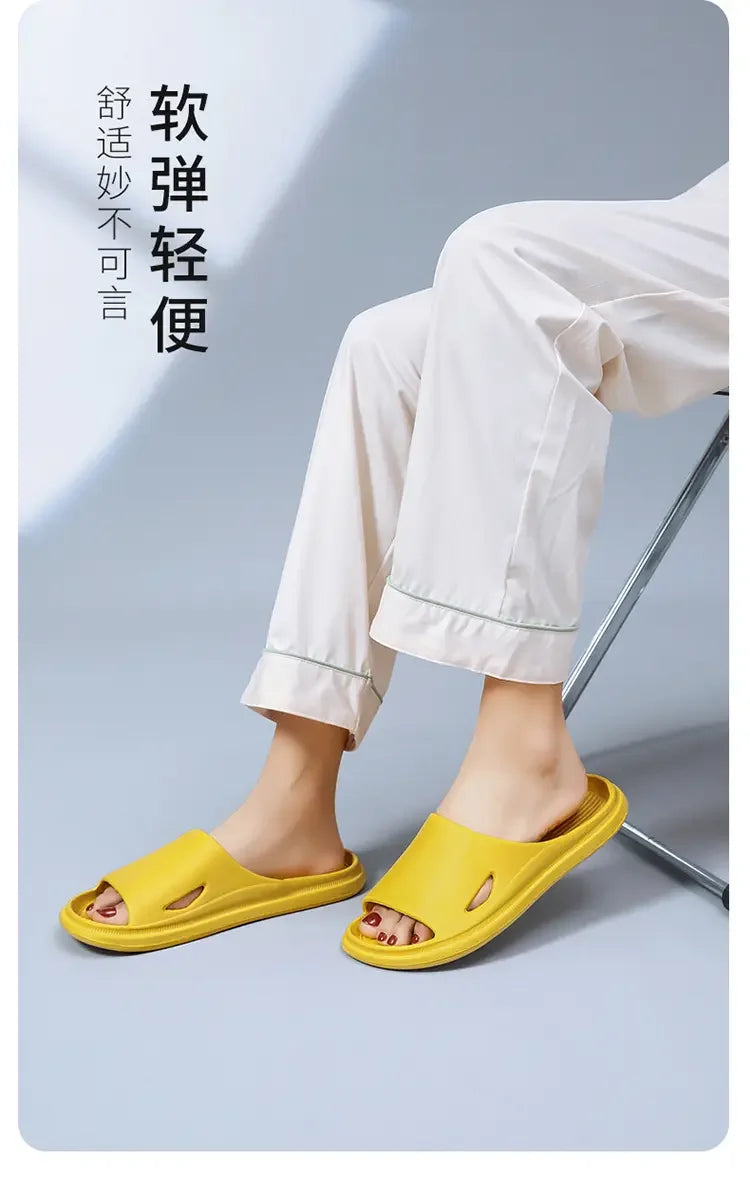 Women Men Sliders Cloud Slippers Non-Slip EVA Slippers Flip Flops with 1.6 inch Soft Thick Sole for Shower Bathroom Pool Beach