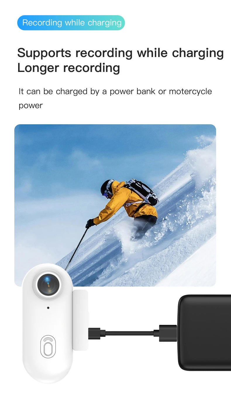 4K Thumb Action Camera, HD Sports Camera, Digital Image Stabilization, Automatic Exposure, 800mAh Battery, Rechargeable Lithium