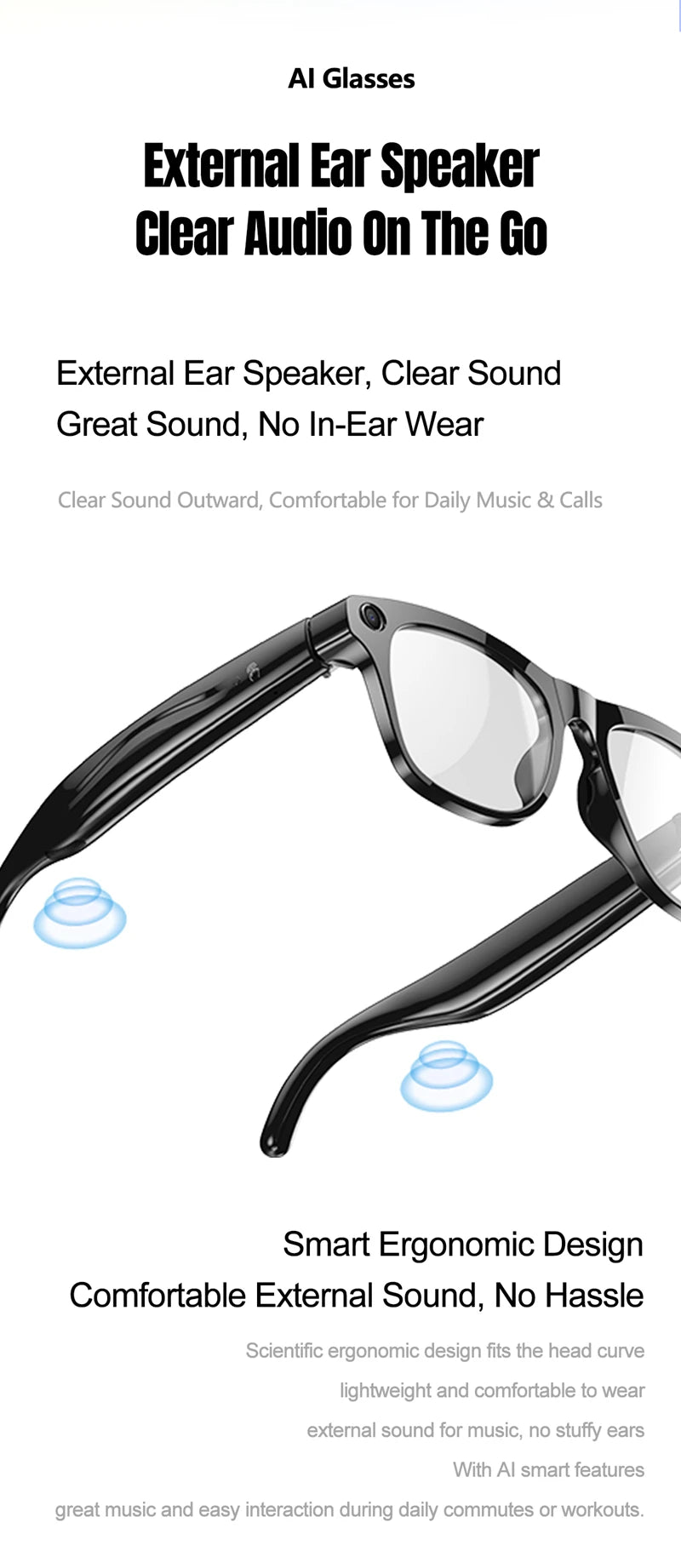 Xiaomi 6K HD AI Smart Glasses Photochromic Multifunction Bluetooth Calling Voice Assistant Music Player Translate Camera Glasses