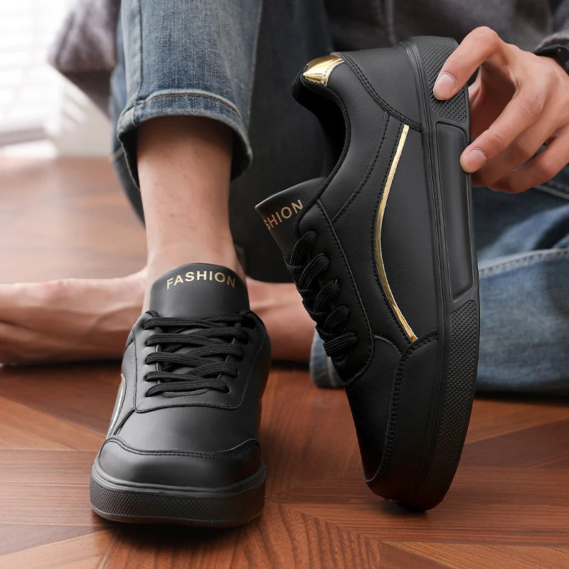 Sneakers Man Flat High-quality Casual Sports Leather Comfortable Walking Shoes Luxury Design Leopard Print Skate Shoes for Men